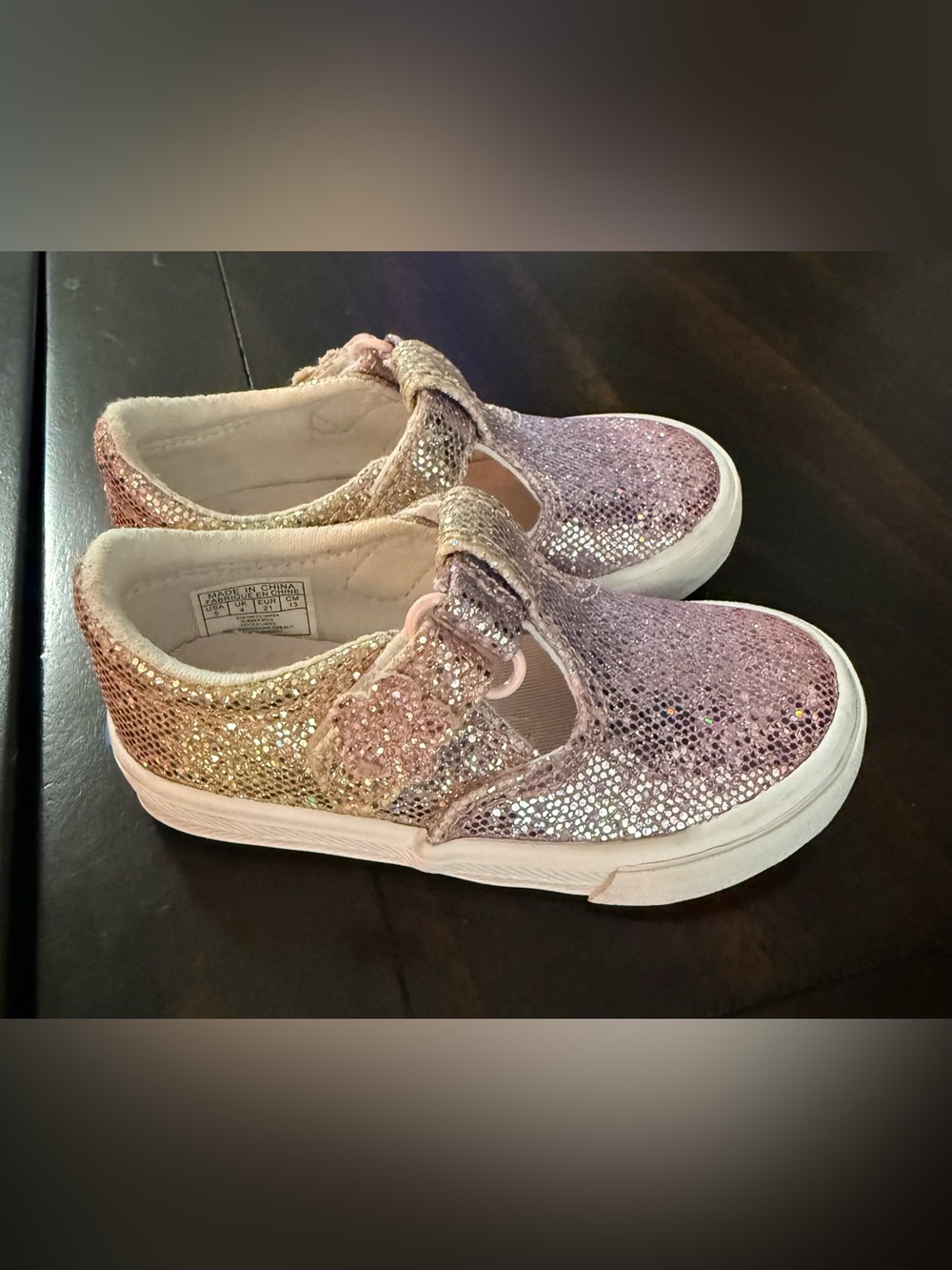 Keds Girls' Glitter T-Strap Sneakers - Pink
